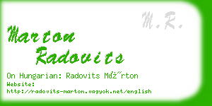 marton radovits business card